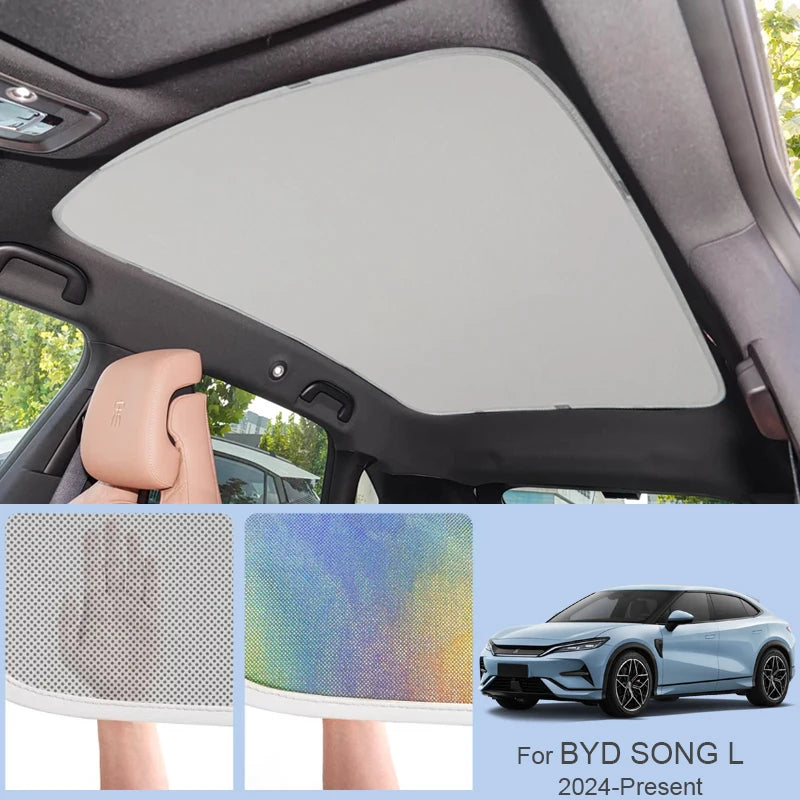 Car Sunroof Sunshade Cover For BYD SONG L 2024-Present Colorful Ice Nano Heat Insulation Skylight Anti-UV Auto Accessories