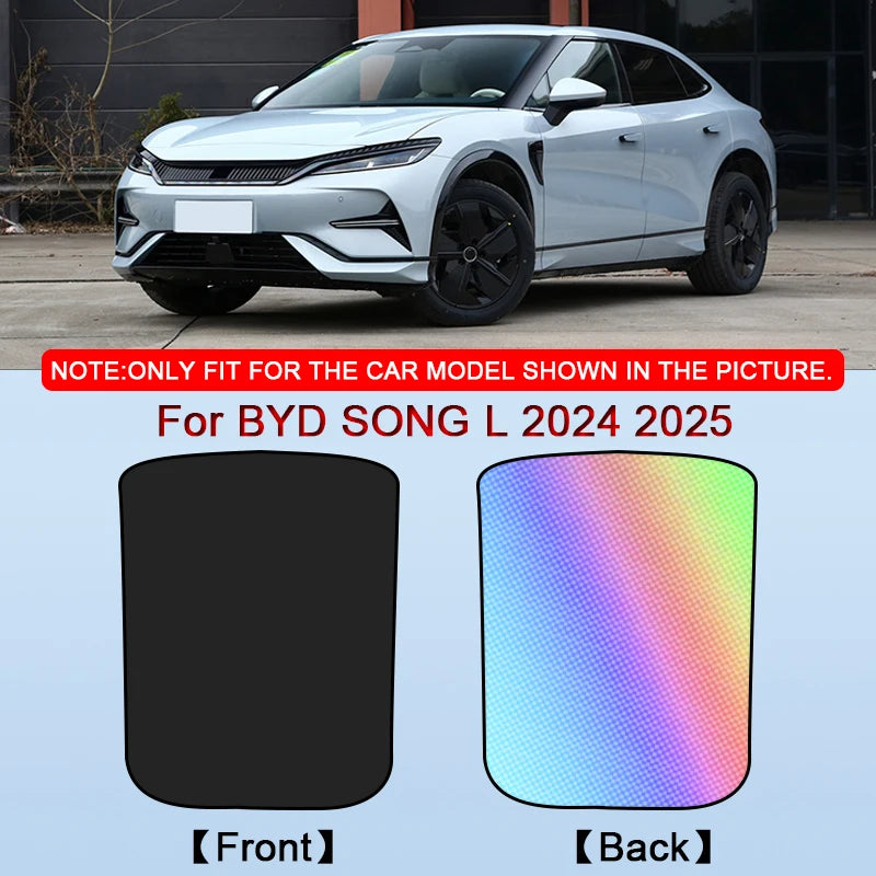 Colorful Ice Crystal Car Roof Sunshade Fit For BYD SONG L 2024 2025 Car Clip-on Sunroof Skylight Blind Shading Cover Accessories
