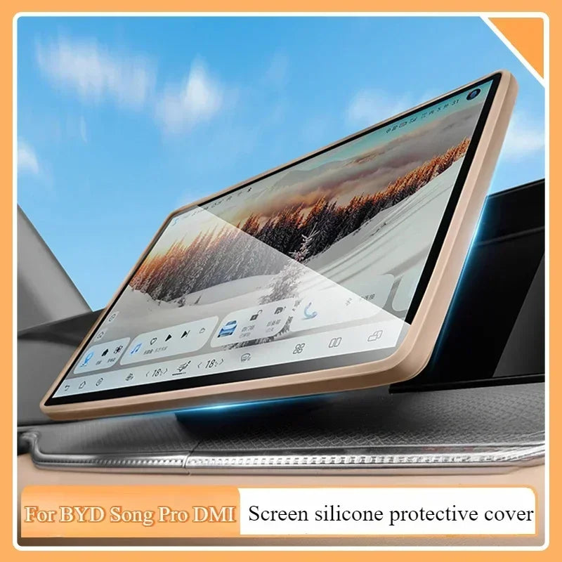 Car Navigation Screen Protective Case Instrument Central Control Display Screen Silicone Frame For BYD Song Pro DMI 2020-2025