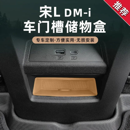For BYD Song L DM-i 24-25 Central Control Armrest Box Rear Row Air Outlet Silicone Storage Box Car Interior Modified Accessories
