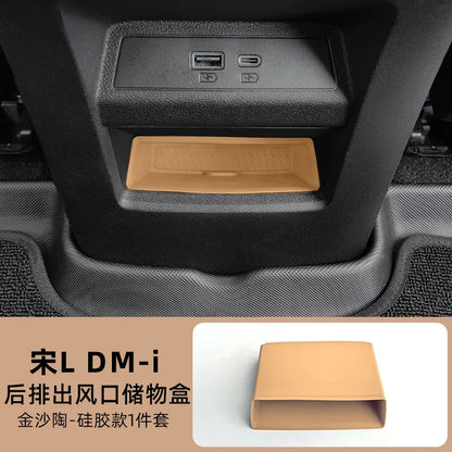 For BYD Song L DM-i 24-25 Central Control Armrest Box Rear Row Air Outlet Silicone Storage Box Car Interior Modified Accessories