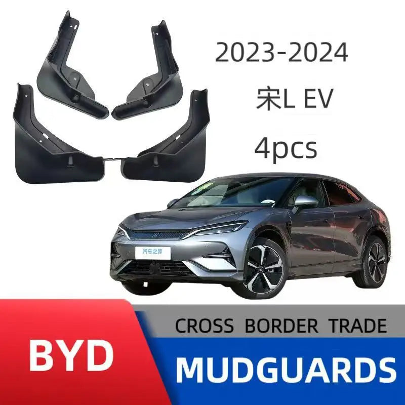 4pcs Exterior Mud Fenders For BYD Song L EV 2023 2024 2025 Mudflap Splash Guards Tire Mud Guards Mud Flaps Mudguards Accessories