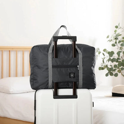 Solid Color Waterproof Folding Travel Bag Lightweight Large Capacity Luggage Bag
