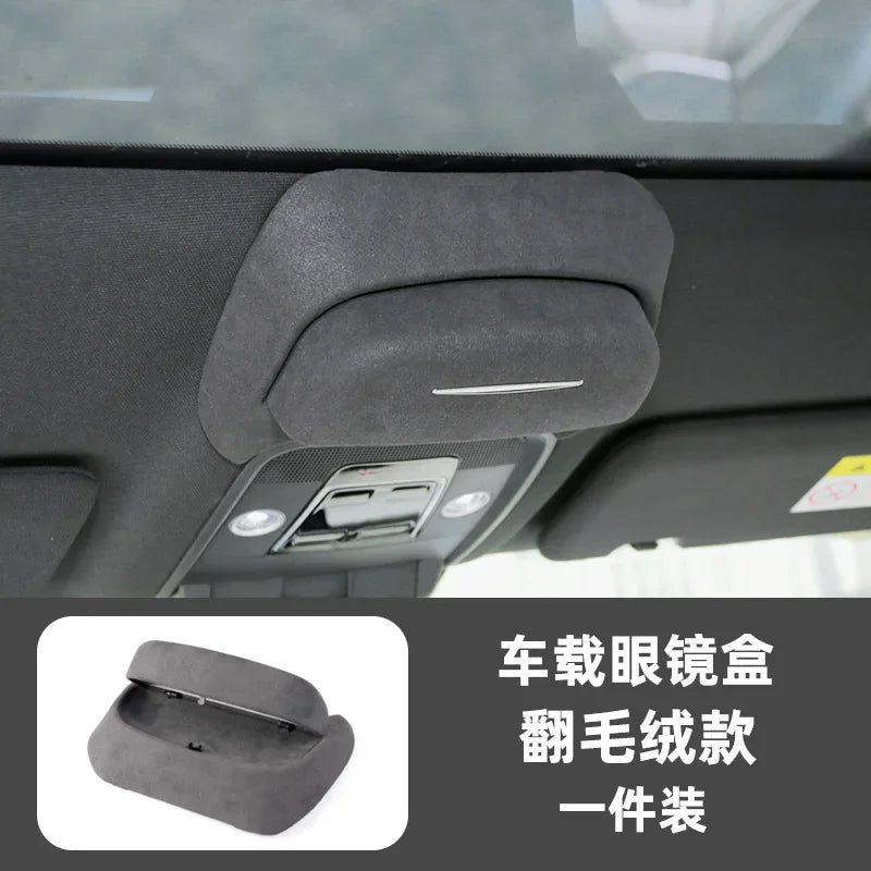 storage interior modification car accessories For BYD Song L‌‌ glasses case leather flip fur car sunglasses clip storage box