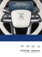 For BYD Song L 2023 2024 Car Styling Door Switch Button Stickers Tailgate Interior Steering Wheel Metal Modification Accessories