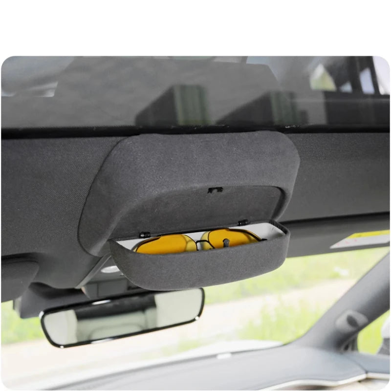 storage interior modification car accessories For BYD Song L‌‌ glasses case leather flip fur car sunglasses clip storage box