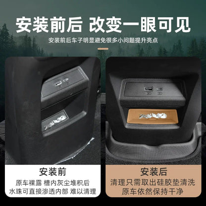 For BYD Song L DM-i 24-25 Central Control Armrest Box Rear Row Air Outlet Silicone Storage Box Car Interior Modified Accessories