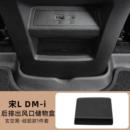 For BYD Song L DM-i 24-25 Central Control Armrest Box Rear Row Air Outlet Silicone Storage Box Car Interior Modified Accessories
