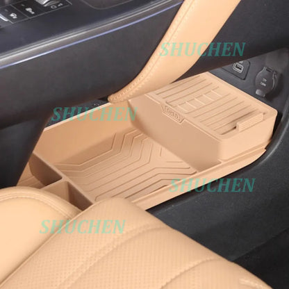 Car Under Central Console Storage Box for BYD Song L DMI 2024-2025 Silicone Flip Cover Storage Box Interior Accessories