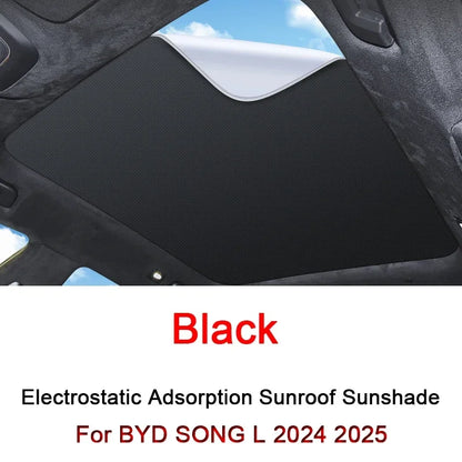 Car Electrostatic Adsorption Sunroof Sunshade Covers For BYD SONG L 2024 2025 Heat Insulation Skylight Sticker Auto Accessory