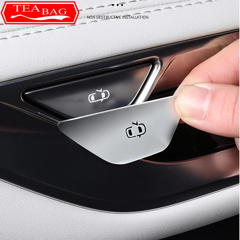 For BYD Song L 2023 2024 Car Styling Door Switch Button Stickers Tailgate Interior Steering Wheel Metal Modification Accessories