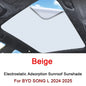 Car Electrostatic Adsorption Sunroof Sunshade Covers For BYD SONG L 2024 2025 Heat Insulation Skylight Sticker Auto Accessory