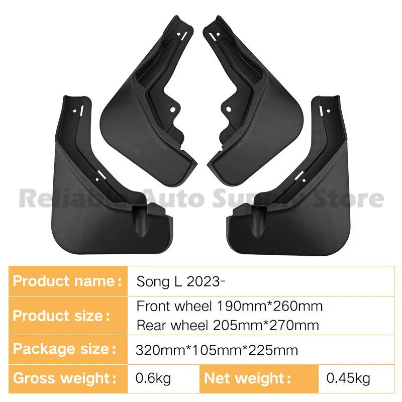 For BYD Song L 2023 Mud Flaps Fender Trim Car Accessories Wholesale High Quality Durable Auto Parts Premium Protection