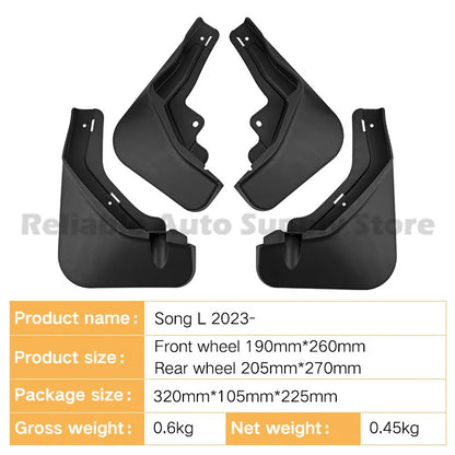For BYD Song L 2023 Mud Flaps Fender Trim Car Accessories Wholesale High Quality Durable Auto Parts Premium Protection