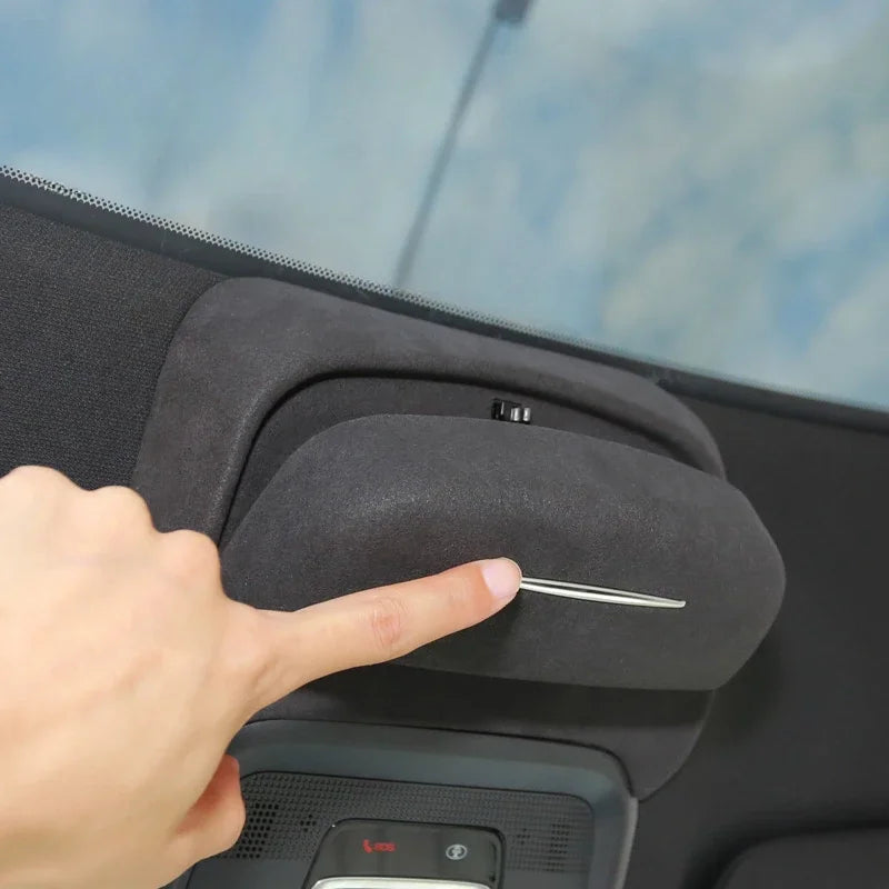 storage interior modification car accessories For BYD Song L‌‌ glasses case leather flip fur car sunglasses clip storage box