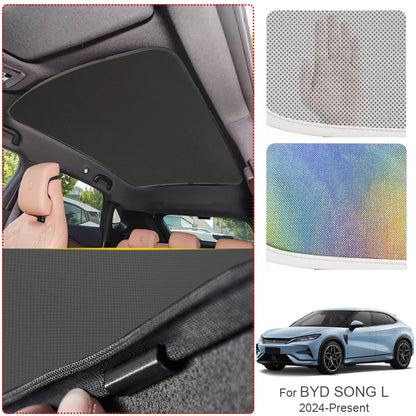 Car Sunroof Sunshade Cover For BYD SONG L 2024-Present Colorful Ice Nano Heat Insulation Skylight Anti-UV Auto Accessories