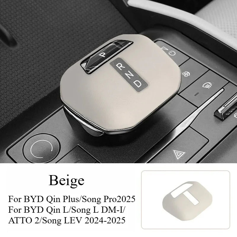 For BYD Song L/Qin Plus/ATTO 2 Original Car Leather Gear Cover Gear Handle Cover Central Control Lever Protective Accessories