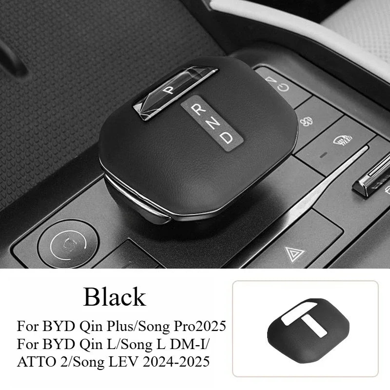 For BYD Song L/Qin Plus/ATTO 2 Original Car Leather Gear Cover Gear Handle Cover Central Control Lever Protective Accessories