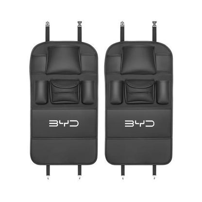 All in One Car Seat Back Storage Bag For BYD Atto3 Han Song plus Seagyll V2l Dolphin F3 E6 G3 I3 Ea1 Anti Kick Pad Cup Holder