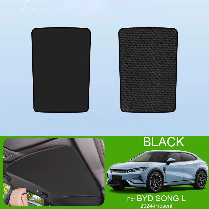 Car Sunroof Sunshade Cover For BYD SONG L 2024-Present Colorful Ice Nano Heat Insulation Skylight Anti-UV Auto Accessories