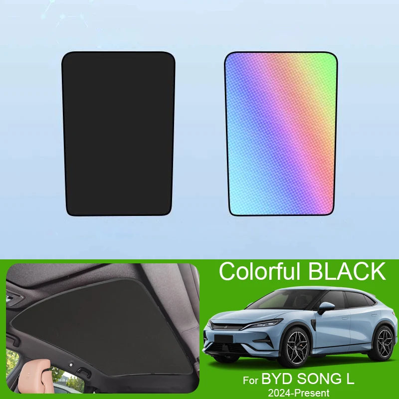 Car Sunroof Sunshade Cover For BYD SONG L 2024-Present Colorful Ice Nano Heat Insulation Skylight Anti-UV Auto Accessories