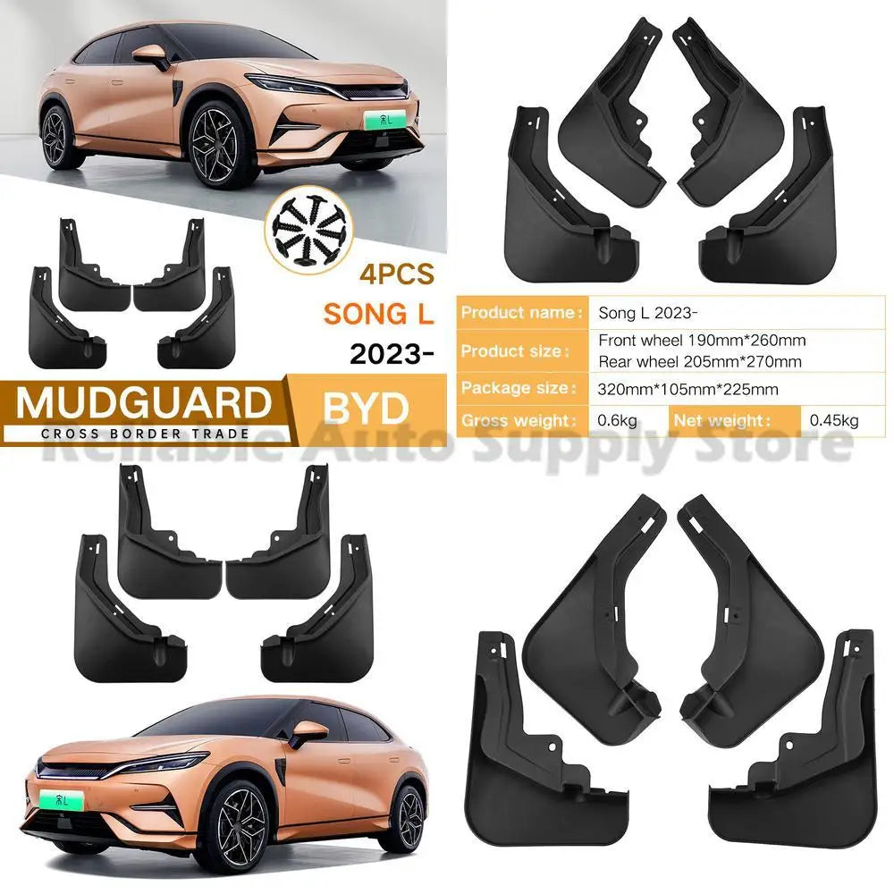 For BYD Song L 2023 Mud Flaps Fender Trim Car Accessories Wholesale High Quality Durable Auto Parts Premium Protection