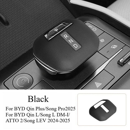 For BYD Song L/Qin Plus/ATTO 2 Original Car Leather Gear Cover Gear Handle Cover Central Control Lever Protective Accessories