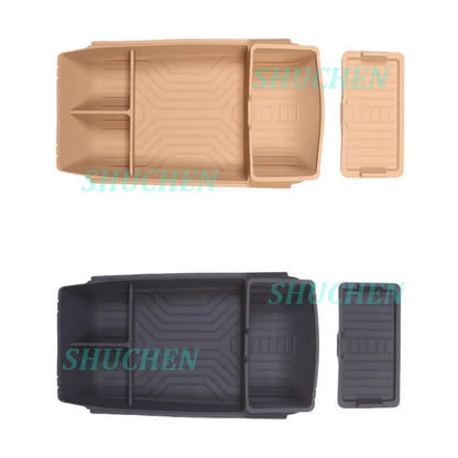 Car Under Central Console Storage Box for BYD Song L DMI 2024-2025 Silicone Flip Cover Storage Box Interior Accessories