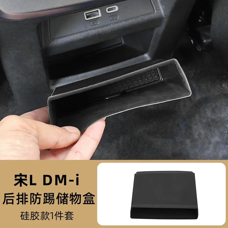 For BYD Song L DM-i 24-25 Central Control Armrest Box Rear Row Air Outlet Silicone Storage Box Car Interior Modified Accessories