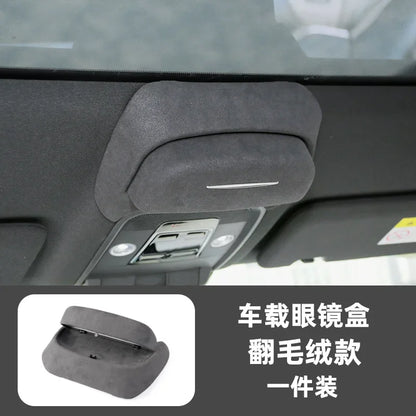 storage interior modification car accessories For BYD Song L‌‌ glasses case leather flip fur car sunglasses clip storage box