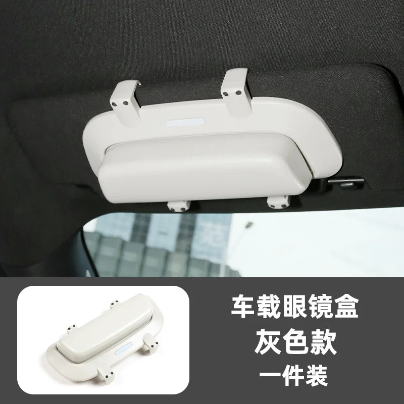 storage interior modification car accessories For BYD Song L‌‌ glasses case leather flip fur car sunglasses clip storage box