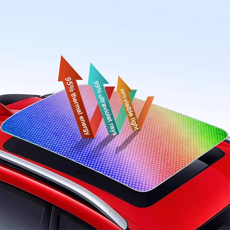 Colorful Ice Crystal Car Roof Sunshade Fit For BYD SONG L 2024 2025 Car Clip-on Sunroof Skylight Blind Shading Cover Accessories