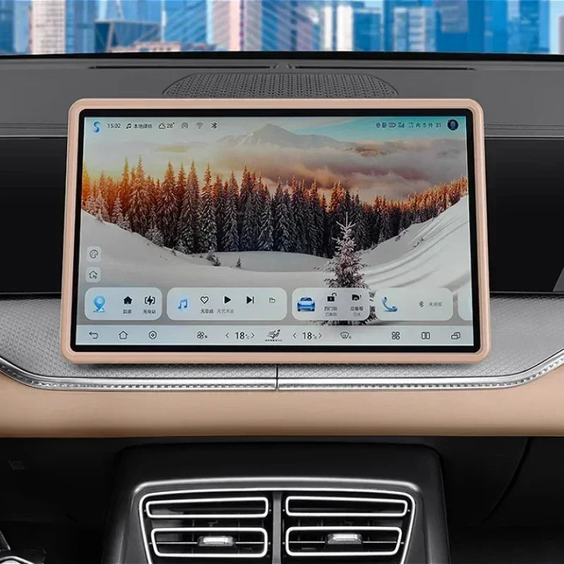 Car Navigation Screen Protective Case Instrument Central Control Display Screen Silicone Frame For BYD Song Pro DMI 2020-2025