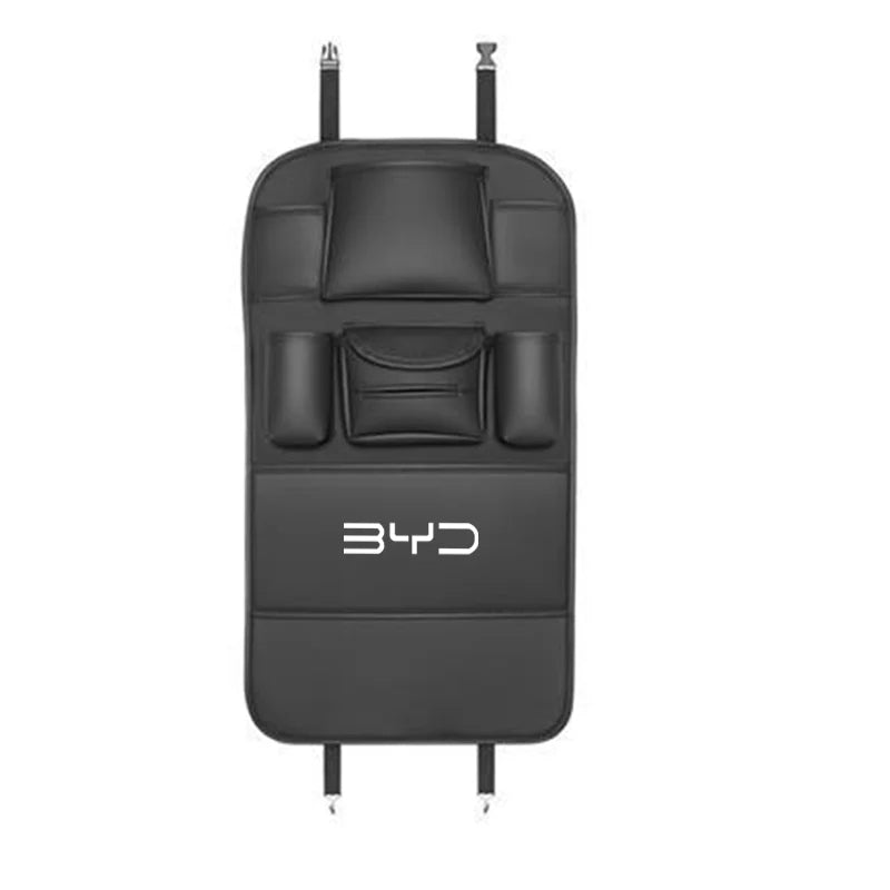 All in One Car Seat Back Storage Bag For BYD Atto3 Han Song plus Seagyll V2l Dolphin F3 E6 G3 I3 Ea1 Anti Kick Pad Cup Holder