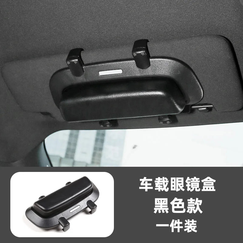 storage interior modification car accessories For BYD Song L‌‌ glasses case leather flip fur car sunglasses clip storage box