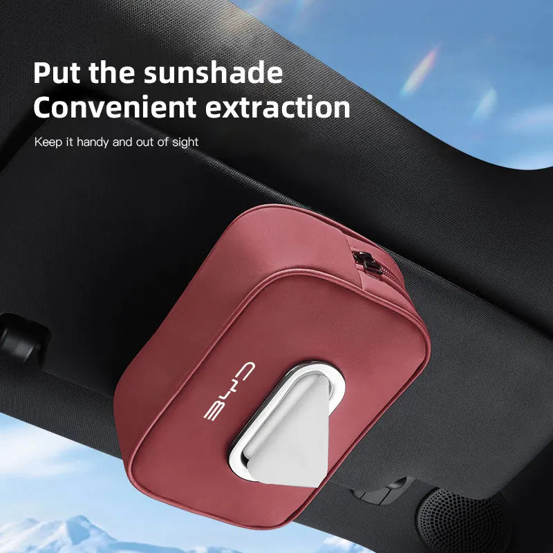 High-capacity Car Interior Tissue Box Kleenex Storage Bag Accessories For BYD Tang E6 F3 Atto3 Yuan Plus Song Max F0 G3 I3 Ea1