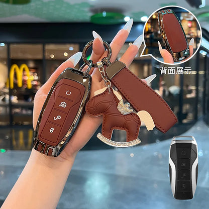 Car Key Cover Case Protection Shell Keychain For BYD Han Qin PLUS Song Pro Song L Tang Yuan Song MAX Seagull Qin Pro Accessories