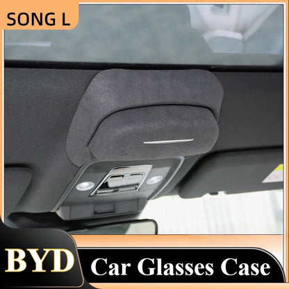 storage interior modification car accessories For BYD Song L‌‌ glasses case leather flip fur car sunglasses clip storage box